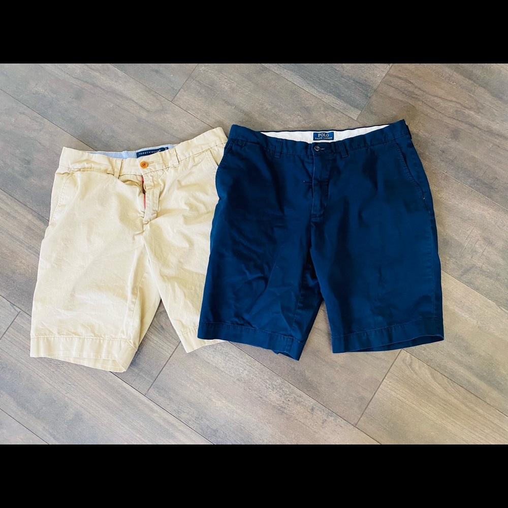 Men’s shorts-Navy/Khaki size 34/32, Polo and Tommy Hilfiger.